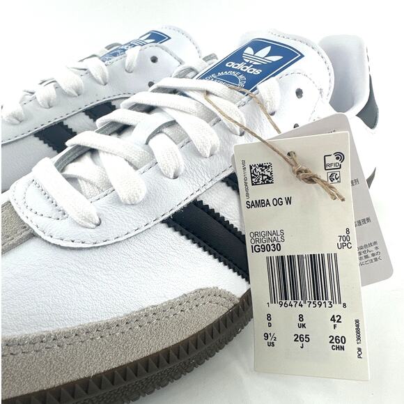 Adidas Women's Cloud White Core Black Gum Samba Original Shoes Size 9.5 - Picture 9 of 13